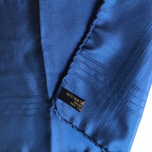 Bundle of 2 Gorgeous vintage Silk green & purple unisex scarf - made in Italy - Picture 11 of 14